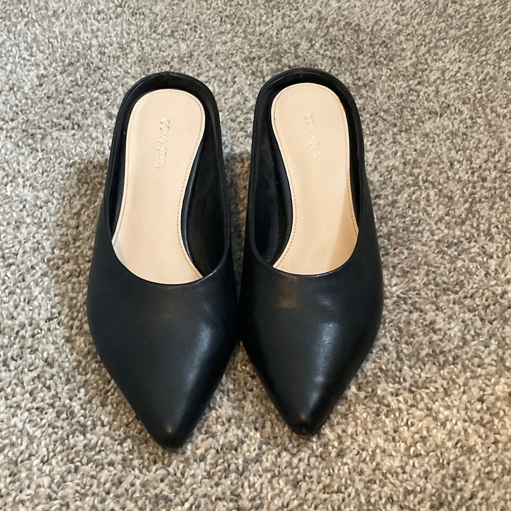 Elegant Black Pointed-Toe Mules
